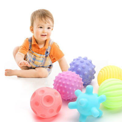 Good price Kid's Instructive Toy Set 6 Piece Hand Grip Soft Vinyl Balls Baby Sensory Touch Squeaky Toys BPA Free PVC for 14 Years up online